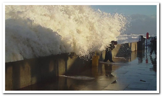 Dodging waves in Redcar - 2009